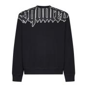 Zwart Logo Print Crew Neck Sweater Dsquared2 , Black , Heren