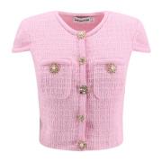 Juwelenknoop Gebreide Top Self Portrait , Pink , Dames