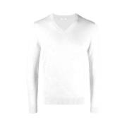 Katoenen V-hals Geschoren Kraag T-shirt Malo , White , Heren