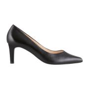 Zwarte Leren Stiletto Pump Högl , Black , Dames