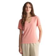 Sunfaded V-hals T-shirt Gant , Pink , Dames