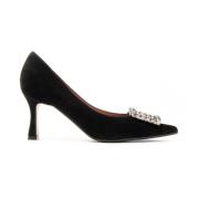 Lilly Suède Pumps met Bijoux Accessoire Roberto Festa , Black , Dames