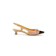 Tweekleurige Slingback Schoenen Mara Bini , Beige , Dames