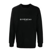 Zwart Logo Print Crew Neck Sweater Givenchy , Black , Heren