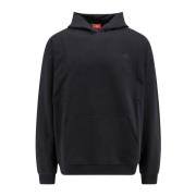 Oval-D Logo Katoenen Sweatshirt Diesel , Black , Heren