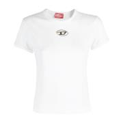 Lange Mouw T-Shirt Diesel , White , Dames