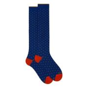 Blauwe Polka Dot Katoenen Sokken Gallo , Multicolor , Dames