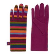 Gestreepte Fuchsia Fleece Handschoenen Gallo , Multicolor , Dames