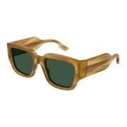 Stijlvolle zonnebril in lichtbruin/groen Gucci , Brown , Heren