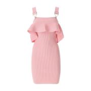 Gerimpelde Mini Jurk in Roze Moschino , Pink , Dames