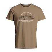 Louie Korte Mouw T-shirt Jack & Jones , Brown , Heren
