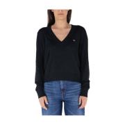 Klassieke Zwarte Trui Tommy Jeans , Black , Dames