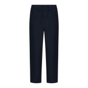 Blauwe Linnen Broek 120% Lino , Blue , Heren