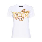 Stijlvolle witte T-shirt en Polo Versace Jeans Couture , White , Dames
