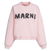 Organisch katoenen sweatshirt met Maxi-logo Marni , Pink , Dames