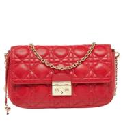 Pre-owned Leather clutches Dior Vintage , Red , Dames