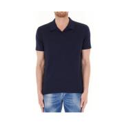 Blauw Katoenen Poloshirt met Logo Dondup , Blue , Heren