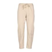 Trekkoord Katoenen Broek Semicouture , Beige , Dames