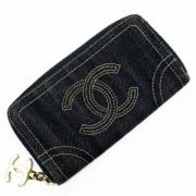 Pre-owned Fabric wallets Chanel Vintage , Blue , Dames