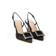 Jewel Slingback Pumps Roberto Festa , Black , Dames