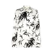 Brushstroke Cream/Black Blouse Galvan London , White , Dames