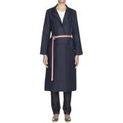 Norbert navy blue linen coat Ines De La Fressange Paris , Blue , Dames