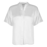 Zijden Dolman Button Down Blouse Vince , White , Dames