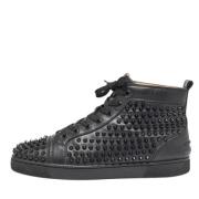Pre-owned Leather sneakers Christian Louboutin Pre-owned , Black , Her...
