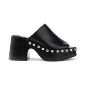 Studded Heeled Mules Curiosite , Black , Dames