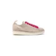 Veterschoenen in Mist Suede met Brede Fuchsia Veters Panchic , Gray , ...