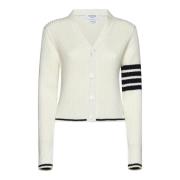 Witte Baby Cable Sweater met Strepen Thom Browne , White , Dames