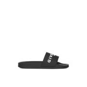 Zwarte Slide Flat Sandalen Givenchy , Black , Dames