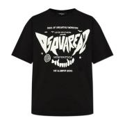 Bedrukt T-shirt Dsquared2 , Black , Dames