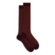 Burgundy Rib Stitch Cotton Socks Gallo , Multicolor , Heren