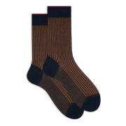 Ocean Blue Ribbed Cotton Socks Gallo , Multicolor , Heren