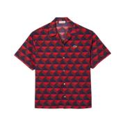 Rode Casual Shirt met UV-bescherming Lacoste , Red , Heren