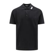 Polo Shirt met Kraag Versace , Black , Heren