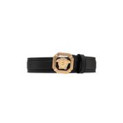 Leren riem Versace , Black , Heren