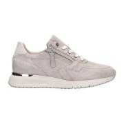 Taupe Leren Sneakers voor Dames Gabor , Beige , Dames