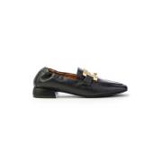 Metalen Loafer met Leren Bovenwerk Mjus , Black , Dames