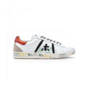 Witte leren sneakers met contrasterende details Premiata , White , Dam...
