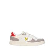 Wit Rood Leren Sneakers Lyle & Scott , White , Heren