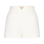 Crepe Couture Shorts Avorio VGold Detail Valentino Garavani , White , ...