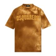 T-shirt met logo Dsquared2 , Brown , Heren