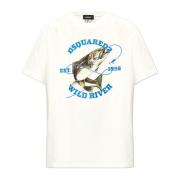 T-shirt met logo Dsquared2 , White , Heren