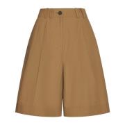 Dubbel Geplooide Stad Shorts Studio Nicholson , Brown , Dames