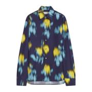 Bloemen Vervaagd Print Shirt Lanvin , Multicolor , Heren