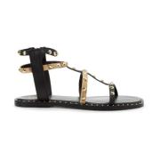 Studded Two-Tone Sandals with Ankle Closure Alviero Martini 1a Classe ...