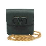 Pre-owned Leather shoulder-bags Valentino Vintage , Green , Dames