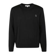 Vos Hoofd Patch Trui Maison Kitsuné , Black , Heren